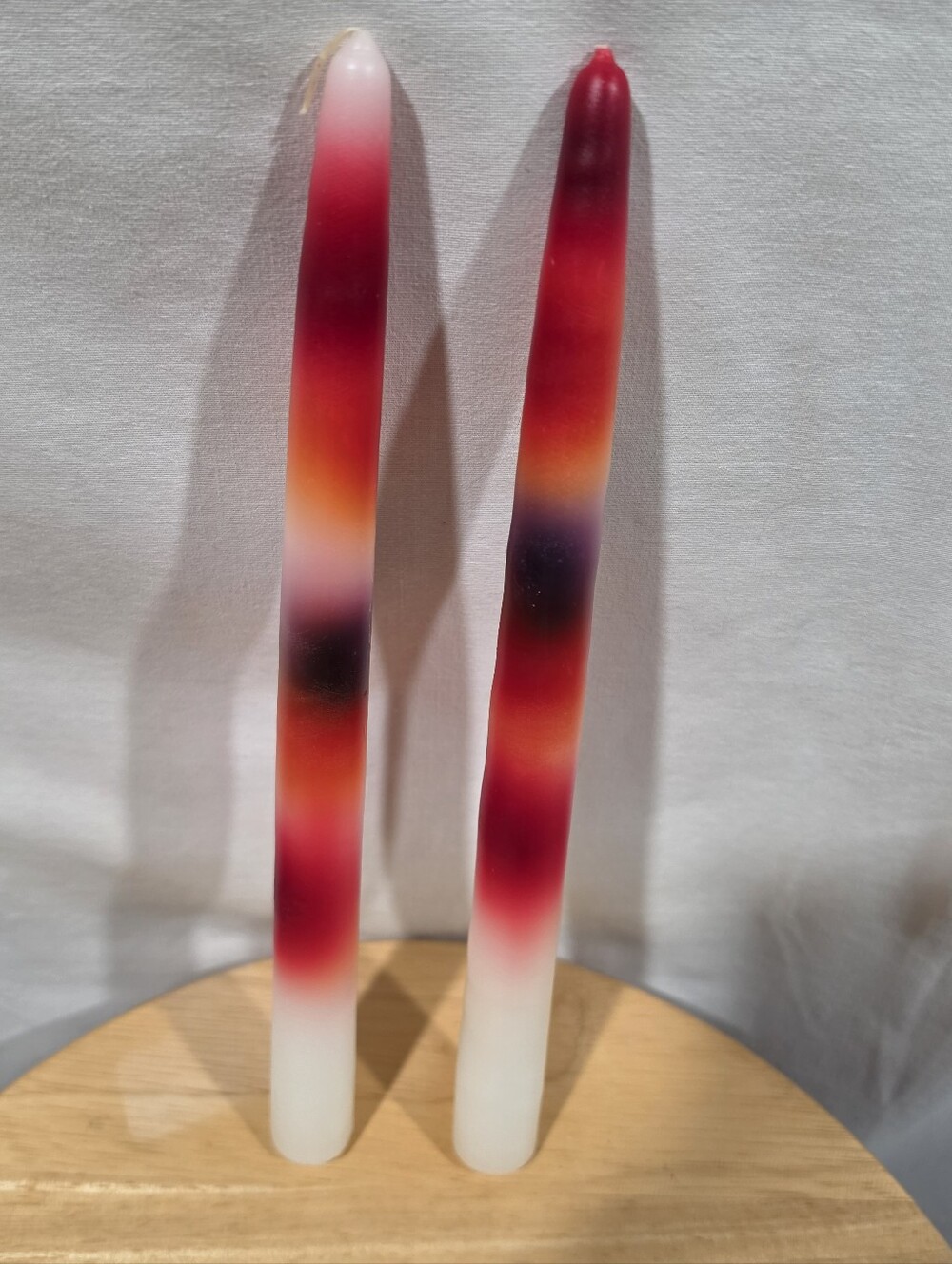 Halloween Color Drip Candles 9.5” Set of 2 Red Black Orange Made in USA